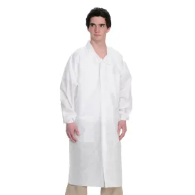 (10/Pack) Valumax Heavy Weight Knee Length Disposable Lab Coats w/ Traditional Collar