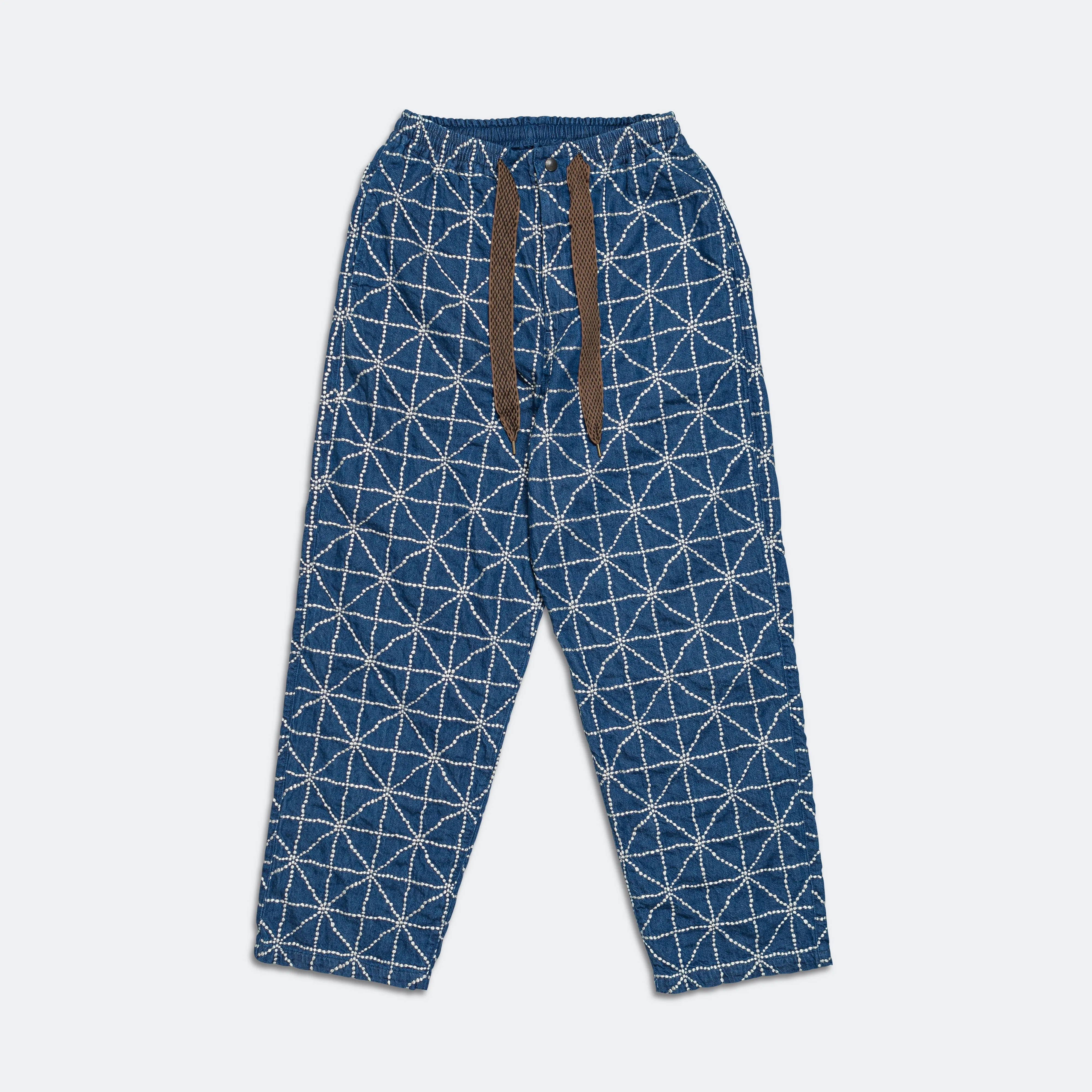 8oz Denim FOLK-DOJO Embroidery EASY Pants - Midtone