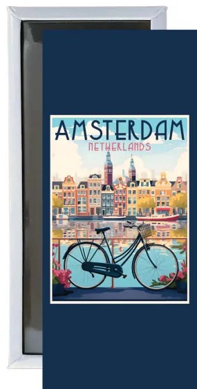 Amsterdam Netherlands Design A Souvenir Fridge Magnet 4.75 x 2 Inch