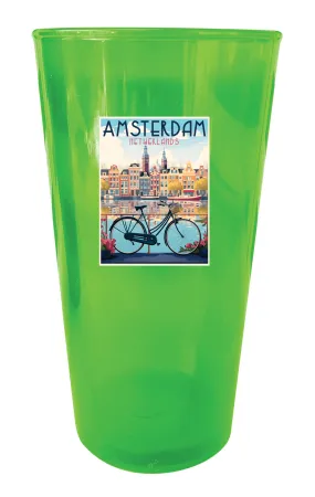 Amsterdam Netherlands Design A Souvenir Plastic 16 oz pint