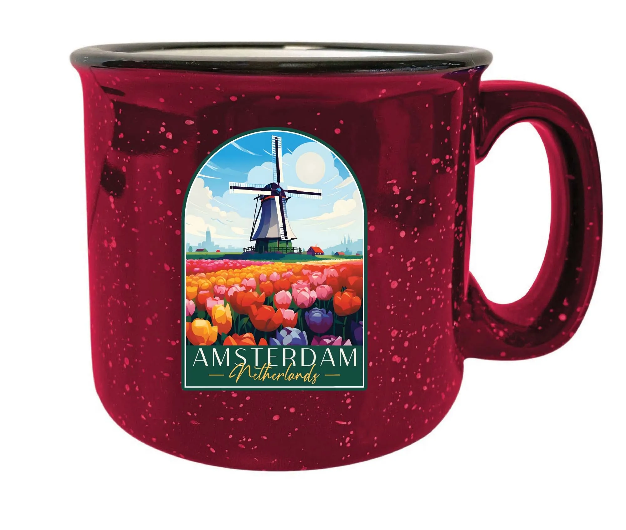 Amsterdam Netherlands Design B Souvenir 16 oz Ceramic camping mug