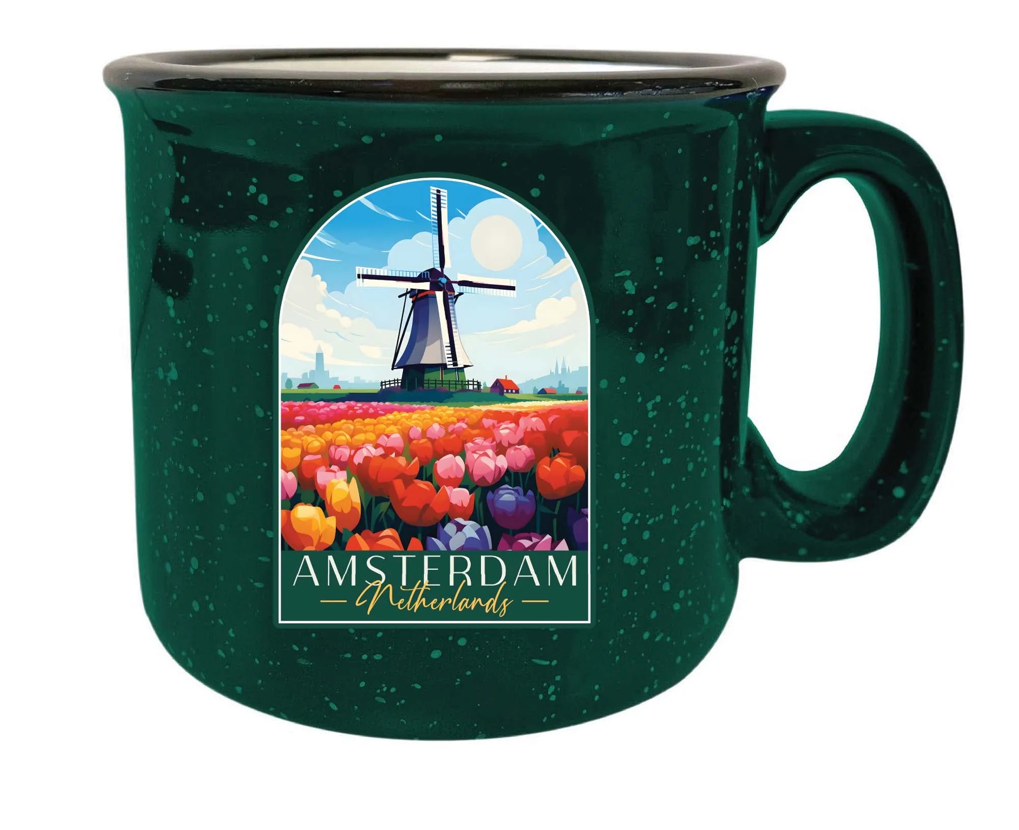 Amsterdam Netherlands Design B Souvenir 16 oz Ceramic camping mug