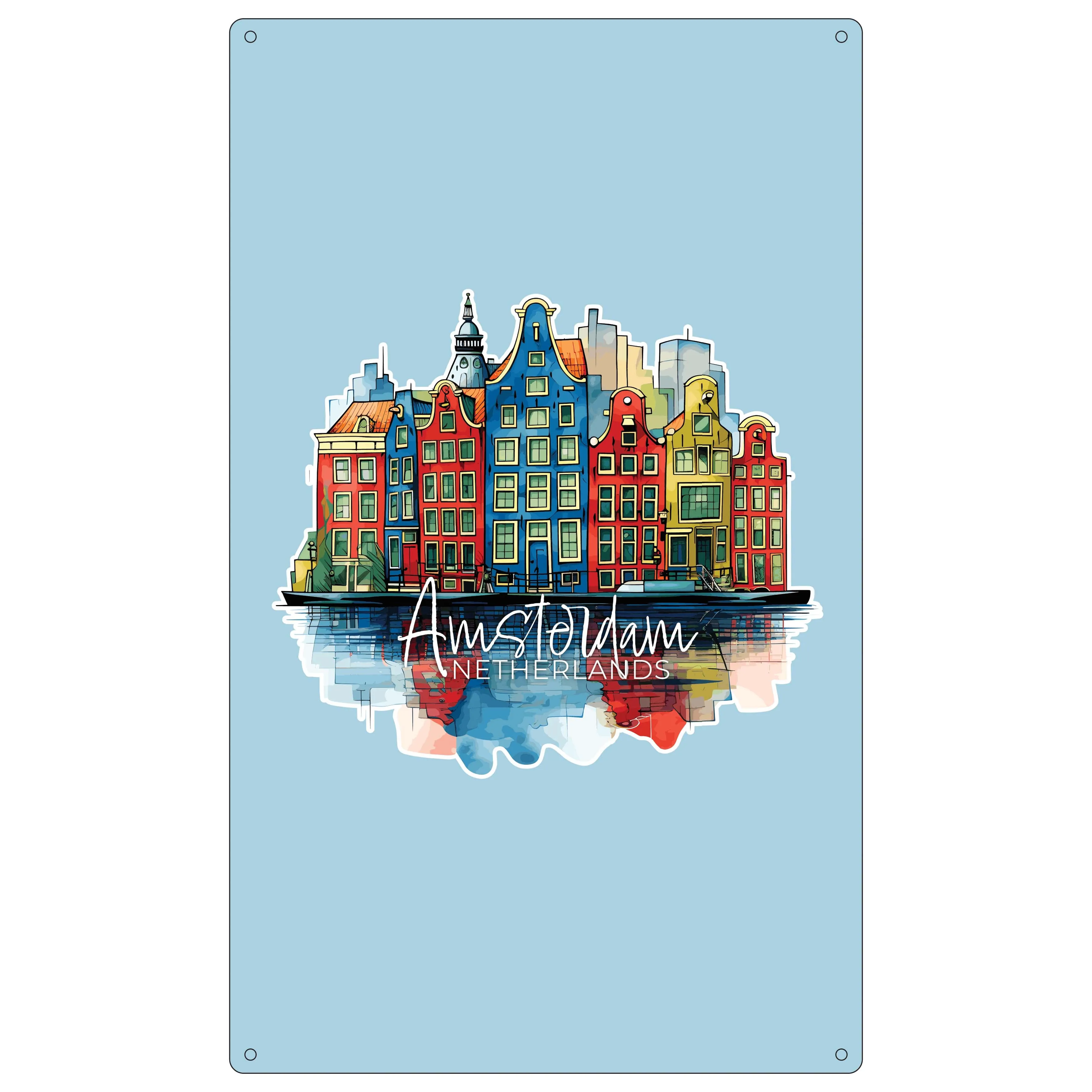 Amsterdam Netherlands Design C Souvenir Metal Sign 9 x 15