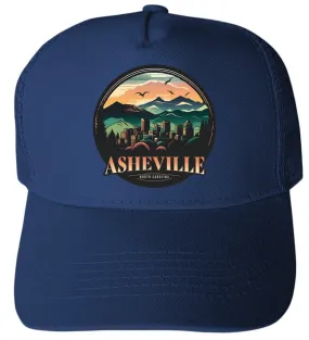 Asheville North Carolina Design C Unisex Mesh Back Trucker Hat with Adjustable Snapback