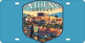 Athens Greece Acropolis Cityscape Design Souvenir Metal License Plate