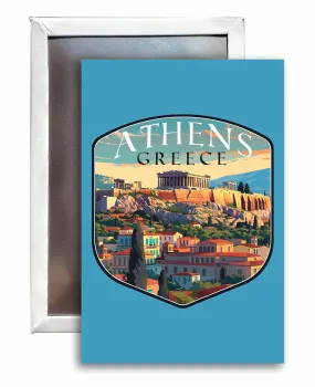 Athens Greece Acropolis Cityscape Design Souvenir Refrigerator Magnet 2.5X3.5