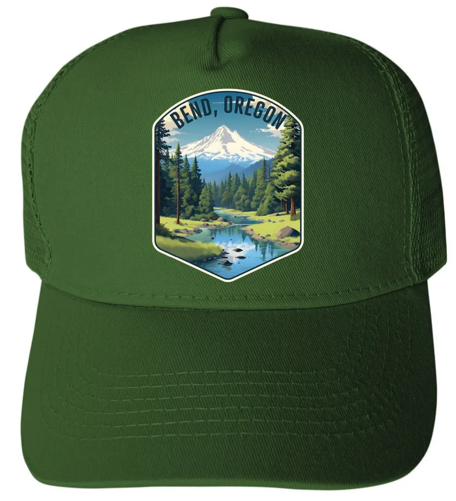 Bend Oregon Design B Unisex Mesh Back Trucker Hat with Adjustable Snapback