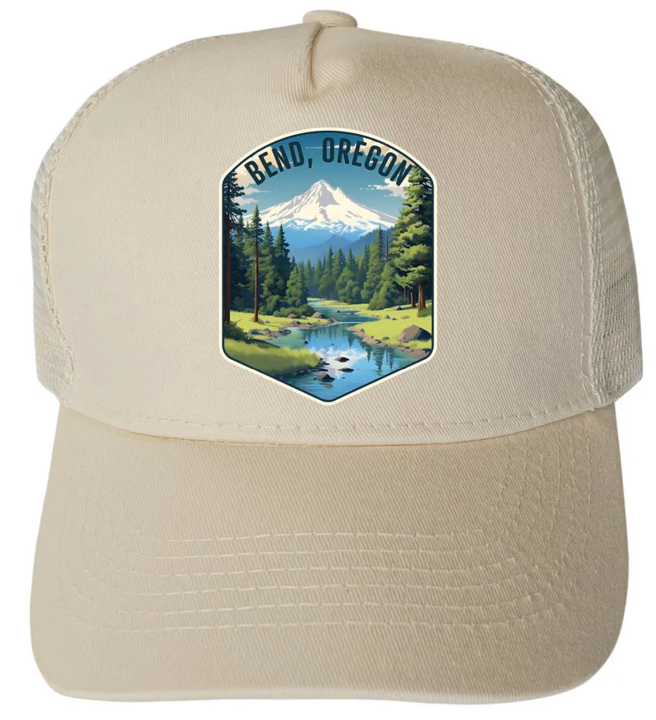 Bend Oregon Design B Unisex Mesh Back Trucker Hat with Adjustable Snapback