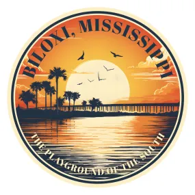 Biloxi Mississippi Design A Souvenir Vinyl Decal Sticker