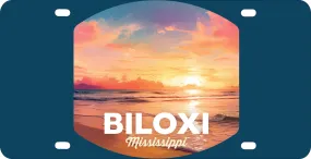 Biloxi Mississippi Design B Souvenir Mini Metal License Plate 4.75 x 2.25 inch