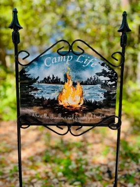 Camp Life Garden Sign