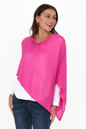 Carrie Magenta Cashmere Bamboo Poncho