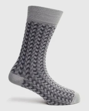 Cotton Grey Textured Socks - Snap