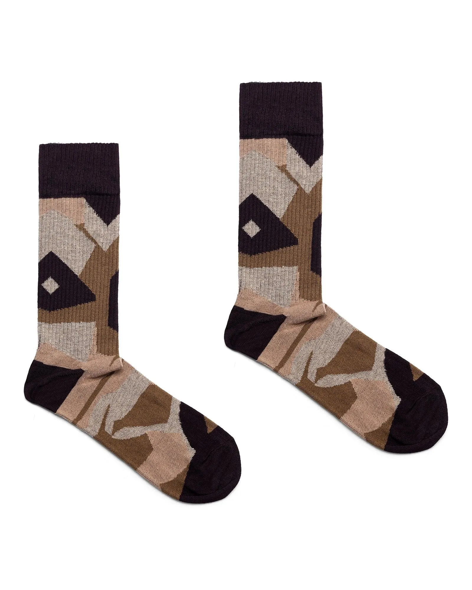 Cotton Tobacco Brown Printed Socks - Pargo