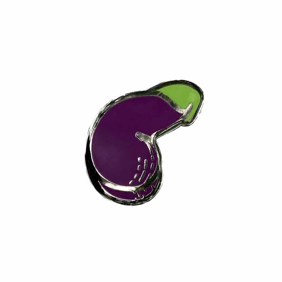 Eggplant Enamel Pin collaboration with DePaul Vera