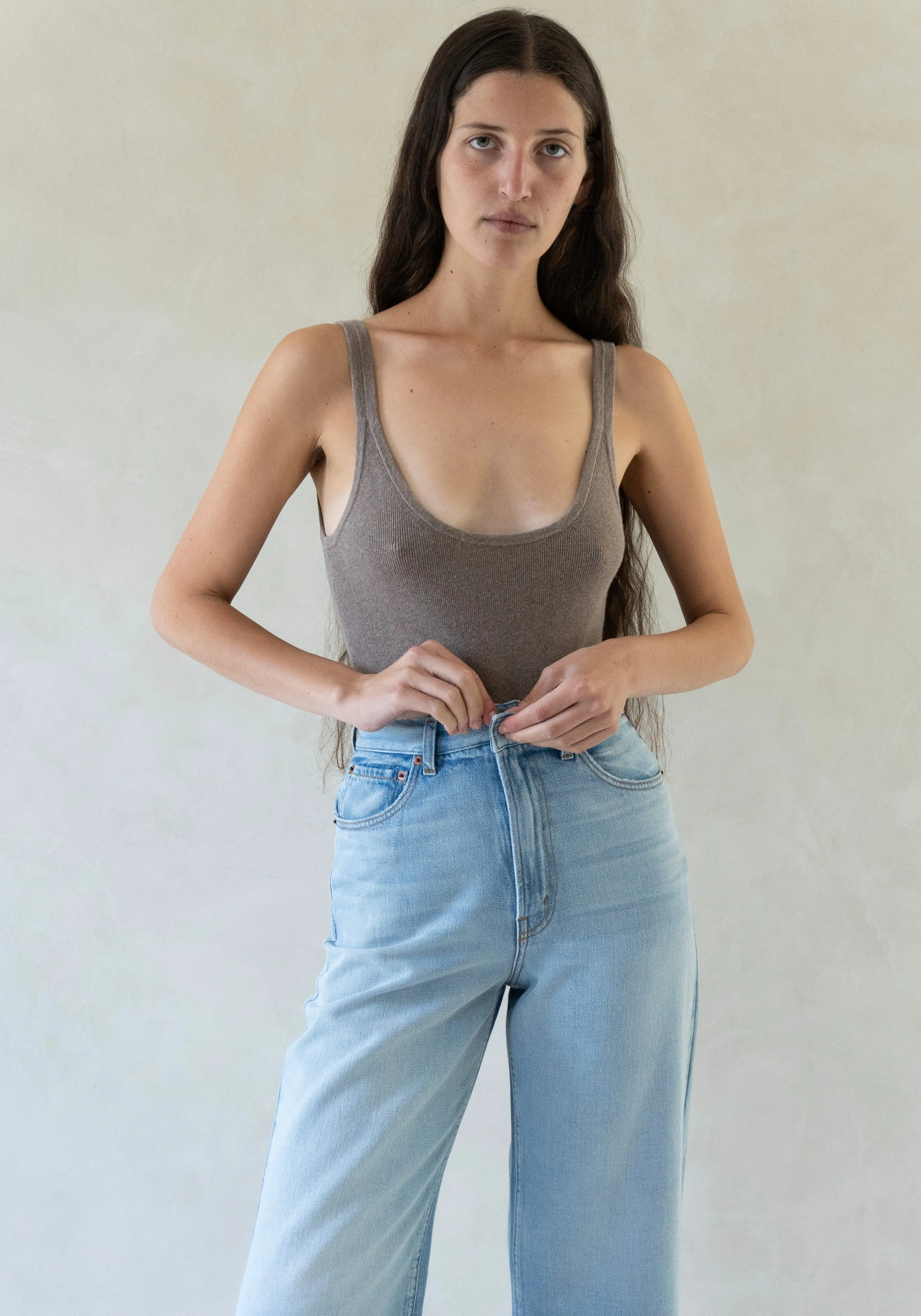 Elissa High Wide Jean in Dale Wash