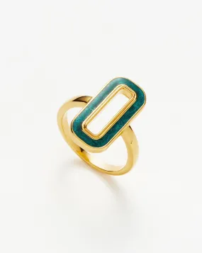 Enamel Haze Statement Ovate Ring