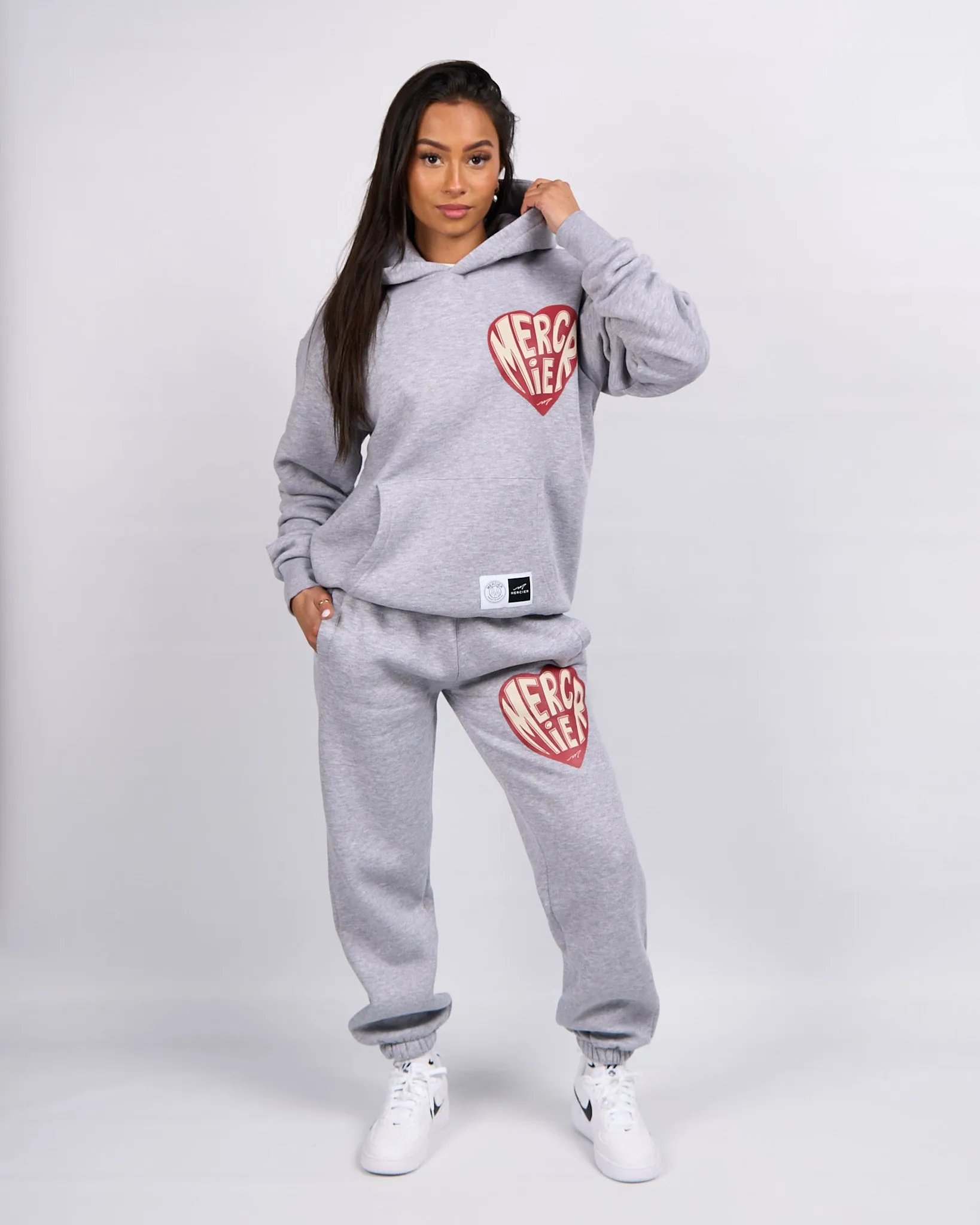 Grey Marl Mercier Heart Hoodie