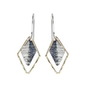 Israeli Dganit Hen Double Diamond Shaded Earrings