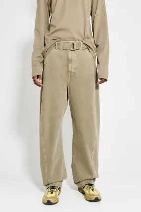 Lemaire Twisted Belted Pants Denim Snow Olive