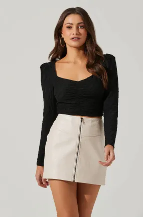 Long Sleeve Ruched Center Top