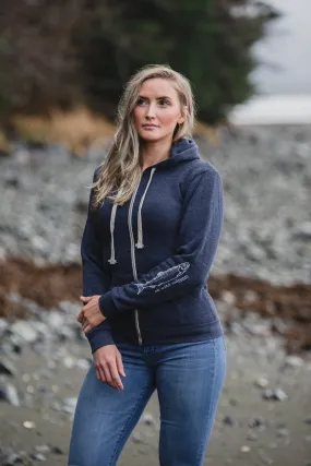 Midnight AK Wild Salmon Triblend Zipped Hoody