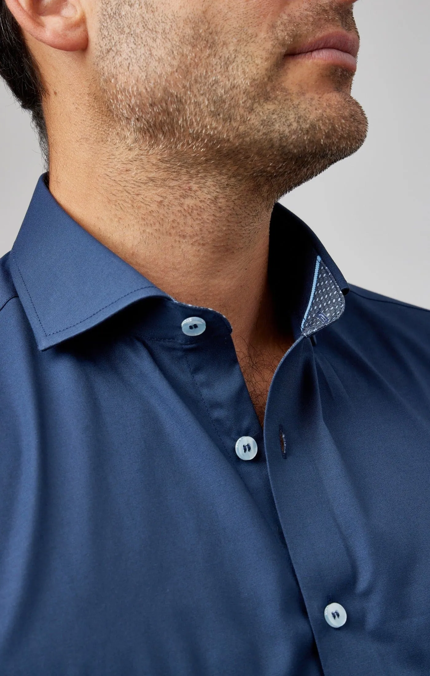 Navy Solid Woven Drytouch Shirt