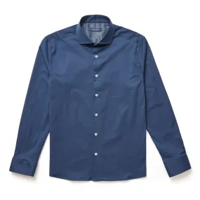 Navy Solid Woven Drytouch Shirt