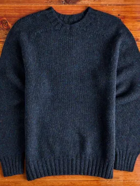 "Boxy Space Knit" Wool Sweater in Storm