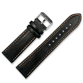 Racing Leather Straps Black 22 MM