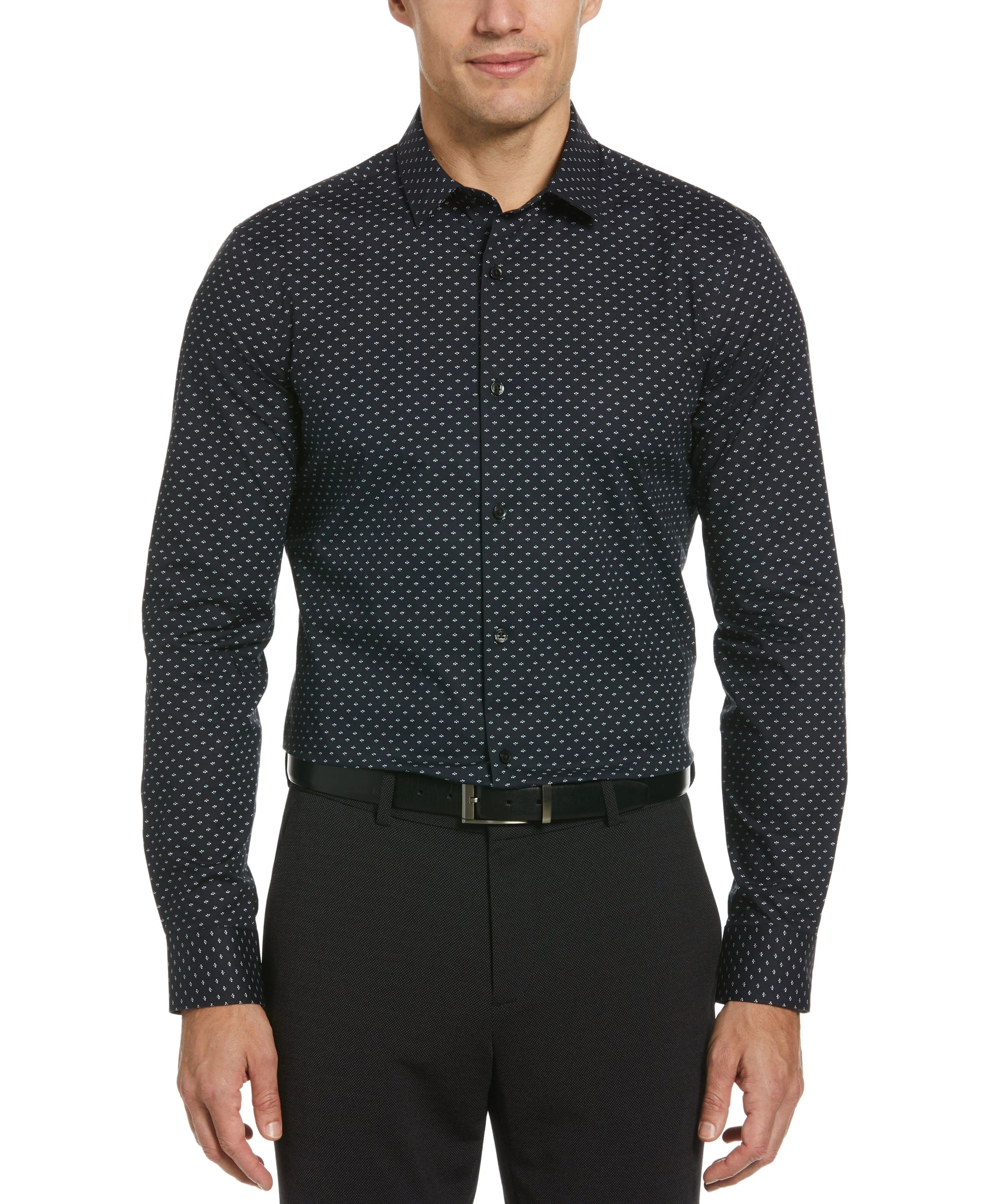 Slim Fit Poplin Fleur Print Dress Shirt