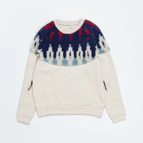 TOP Fleece Knit x BOA Fleece NORDIC SWT - Navy/Red